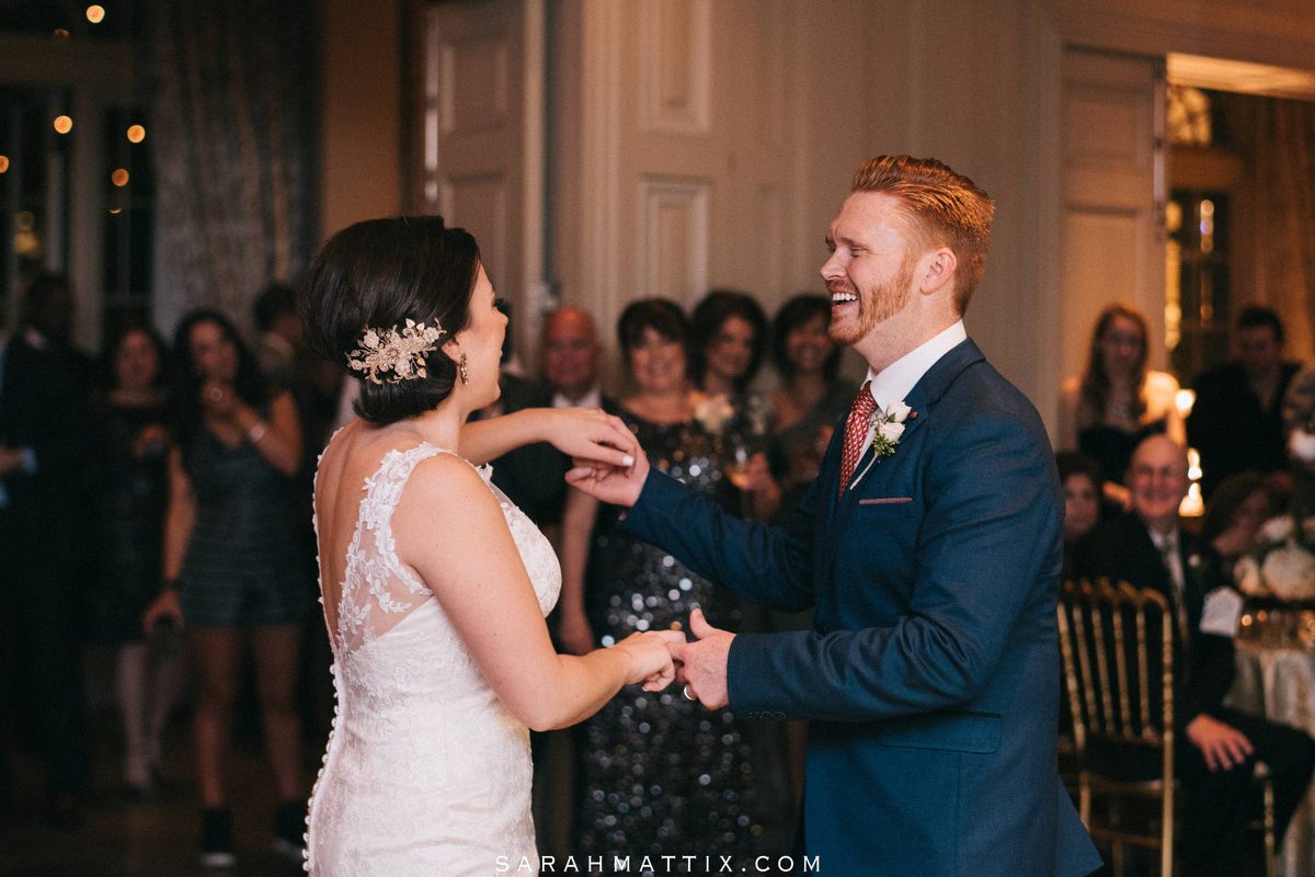 bride and grooms first dance